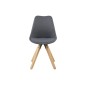 Lot de 2 chaises design tissu gris foncé avec pieds en bois, DIZINA
