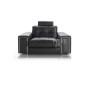 Fauteuil une place en cuir Prestige luxe haut de gamme italien MATIGNON, noir