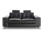 Canapé 2 places en cuir Prestige luxe haut de gamme italien MATIGNON, noir Venesetti