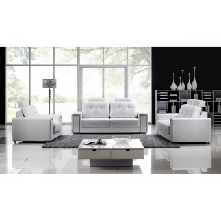 Canapé 2 places en cuir Prestige luxe haut de gamme italien MATIGNON, blanc