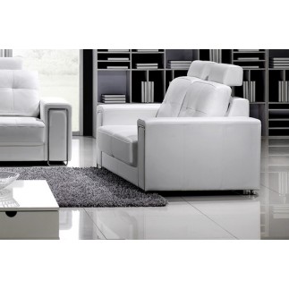 Canapé 2 places en cuir Prestige luxe haut de gamme italien MATIGNON, blanc