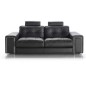 Canapé 3 places en cuir Prestige luxe haut de gamme italien MATIGNON, noir Venesetti