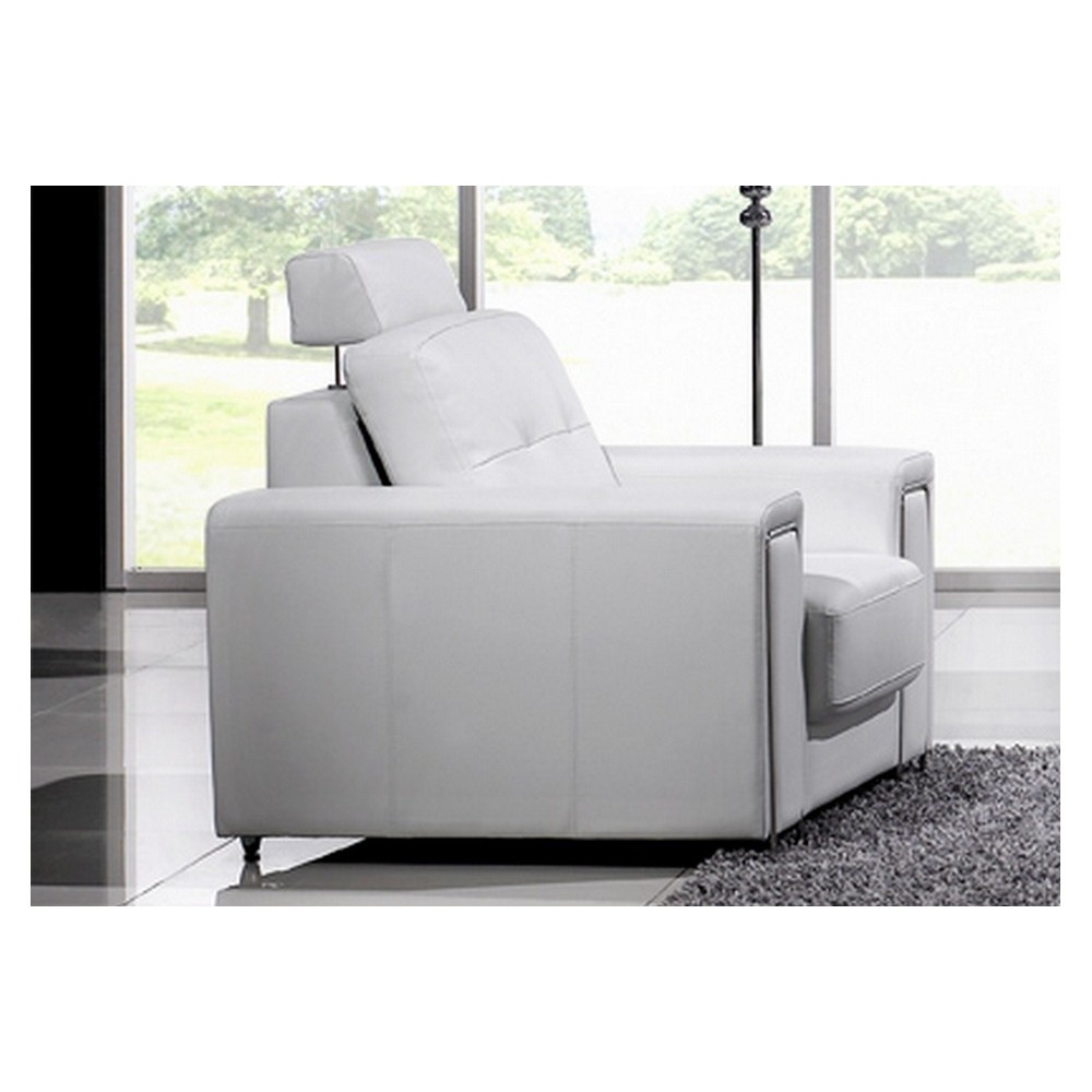 Fauteuil une place en cuir Prestige luxe haut de gamme italien MATIGNON, blanc
