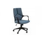 Fauteuil de bureau confortable en tissu de qualité DUBLIN, bleu