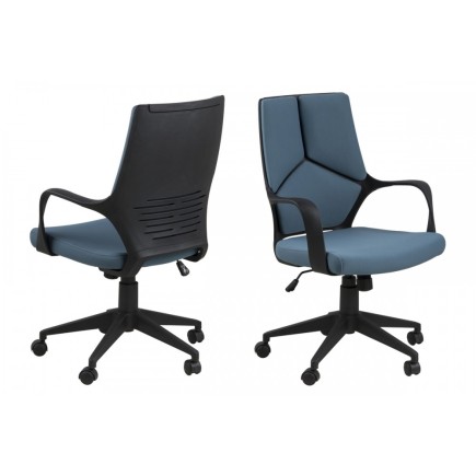 Fauteuil de bureau confortable en tissu de qualité DUBLIN, bleu