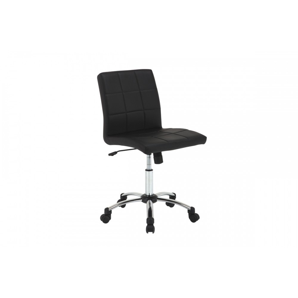 Chaise de bureau confortable en simili cuir de qualité HOUTEN, noir