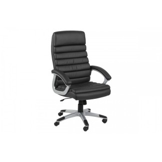 Fauteuil de bureau confortable en simili cuir de qualité LYONA, noir