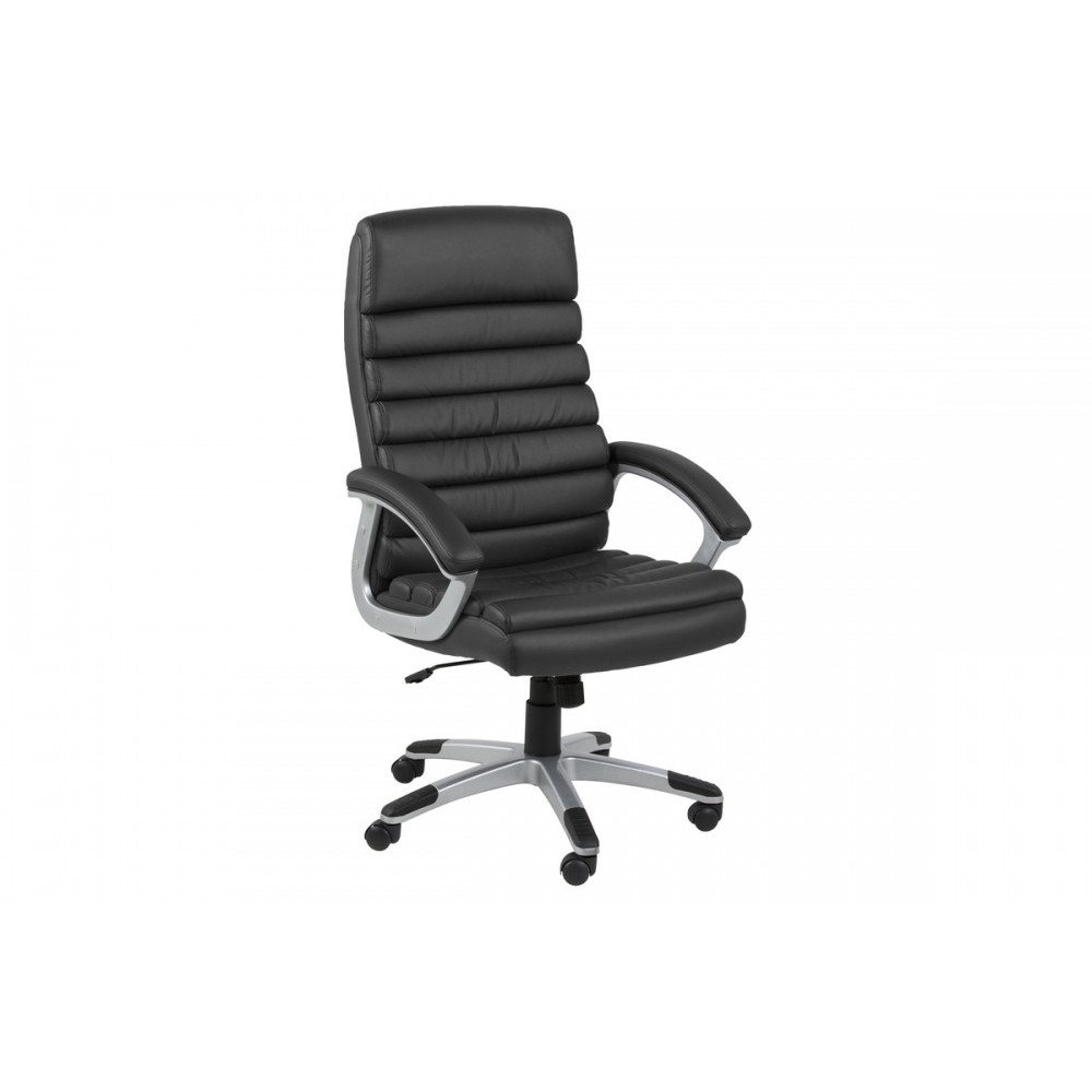 Fauteuil de bureau confortable en simili cuir de qualité LYONA, noir