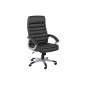 Fauteuil de bureau confortable en simili cuir de qualité LYONA, noir