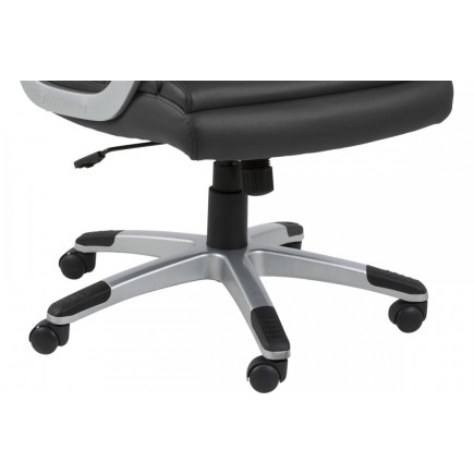 Fauteuil de bureau confortable en simili cuir de qualité LYONA, noir