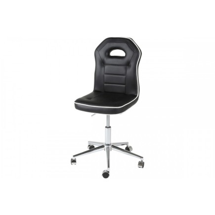 Chaise de bureau confortable en simili cuir de qualité PENOTI, noir