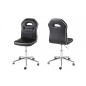 Chaise de bureau confortable en simili cuir de qualité PENOTI, noir