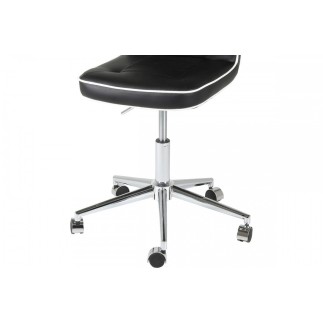 Chaise de bureau confortable en simili cuir de qualité PENOTI, noir