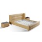 Lit design en cuir italien de luxe PRIMA, beige, 140x190