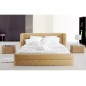 Lit design en cuir italien de luxe PRIMA, beige, 160x200