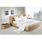 Lit design en cuir italien de luxe PRIMA, beige, 160x200