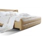 Lit design en cuir italien de luxe PRIMA, beige, 160x200