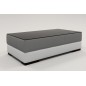 Table basse design ZEINA, gris clair et blanc, 120×70×42 cm