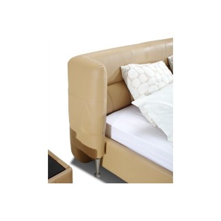 Lit design en cuir italien de luxe PRIMA, beige