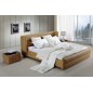 Lit design en cuir italien de luxe PRIMA, marron, 140x190
