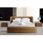 Lit design en cuir italien de luxe PRIMA, marron, 160x200