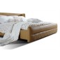 Lit design en cuir italien de luxe PRIMA, marron, 180x200