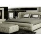 Lit design en cuir italien de luxe PRIMA, gris clair pastel, 180x200