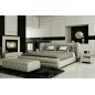 Lit design en cuir italien de luxe PRIMA, gris clair pastel, 140x190