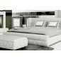 Lit design en cuir italien de luxe PRIMA, blanc, 160x200