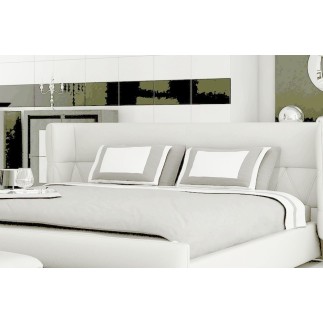 Lit design en cuir italien de luxe PRIMA, blanc