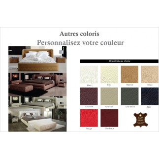 Lit design en cuir italien de luxe PRIMA, couleur personnalisée