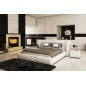 Lit design en cuir italien de luxe VEGAS, blanc, 180x200 Lit design en cuir italien de luxe VEGAS, blanc, 180x200