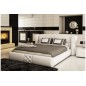 Lit design en cuir italien de luxe VEGAS, blanc, 140x190 Lit design en cuir italien de luxe VEGAS, blanc, 140x190