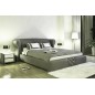 Lit design en cuir italien de luxe VEGAS, gris foncé, 140x190 Lit design en cuir italien de luxe VEGAS, gris foncé, 140x190