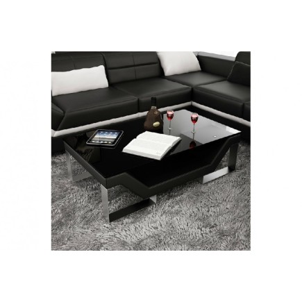 Table basse design PERLE, noir, 120×70×42 cm
