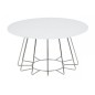 Table basse design, plateau de verre blanc, hauteur réglable, CASINI