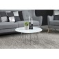 Table basse design, plateau de verre blanc, hauteur réglable, CASINI