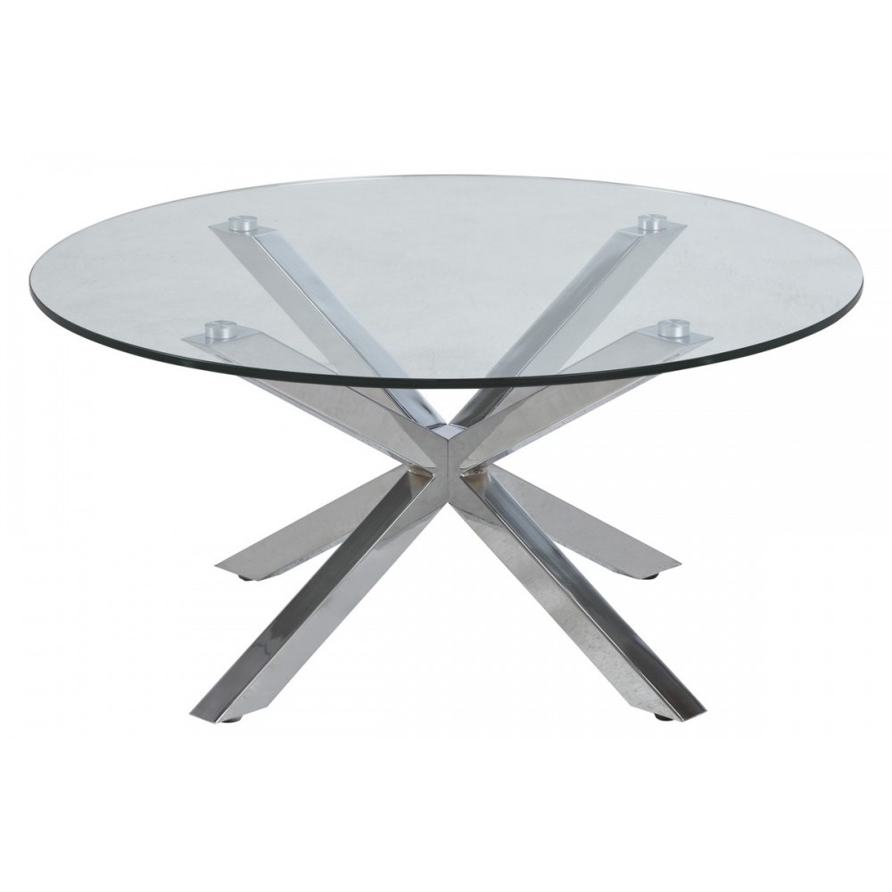 Table basse design en verre et métal, HOLIDA