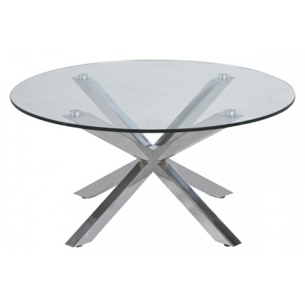 Table basse design en verre et métal, HOLIDA