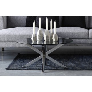 Table basse design en verre et métal, HOLIDA