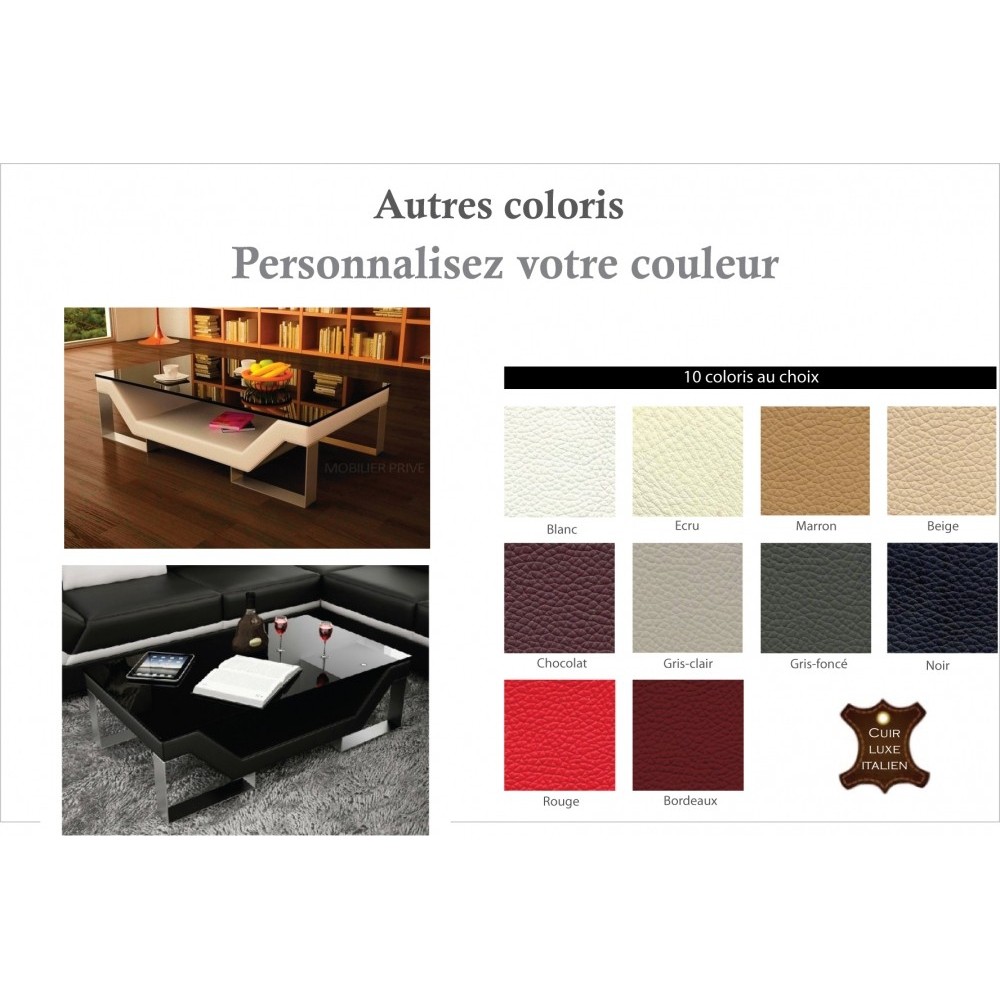 Table basse design PERLE, personnalisé, 120×70×42 cm