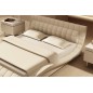 Lit design en cuir italien de luxe BELIA, blanc, 140x190