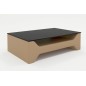 Table basse LINA design en simili cuir Beige 0325