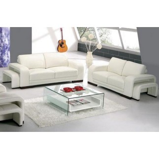 Canapé PALERMO 2 places en cuir haut de gamme italien vachette Vénésetti Cuir Prestige luxe. Ecru N°435 - Vénésetti