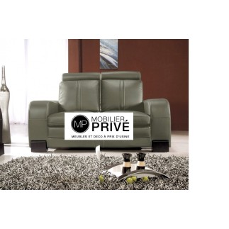 Canapé RELAXO 2 places cuir haut de gamme italien vachette Vénésetti Cuir Prestige luxe. Vénésetti