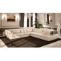 Canapé d'angle Grand LUXEMBOURG en cuir haut de gamme italien vachette Vénésetti Tout cuir supérieur luxe, BEIGE. Idem photo (à