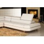 Canapé d'angle en cuir italien 5/6 places Grand CITY, blanc, angle gauche Canapé d'angle en cuir italien 5/6 places Grand CITY, blanc, angle gauche