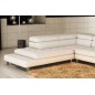Canapé d'angle en cuir italien 5/6 places Grand CITY, blanc, angle gauche Canapé d'angle en cuir italien 5/6 places Grand CITY, blanc, angle gauche