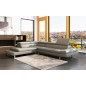 Canapé d'angle en cuir italien 5/6 places Grand CITY, gris clair, angle gauche Canapé d'angle en cuir italien 5/6 places Grand CITY, gris clair, angle gauche