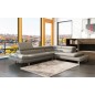 Canapé d'angle en cuir italien 5/6 places Grand CITY, gris clair, angle droit Canapé d'angle en cuir italien 5/6 places Grand CITY, gris clair, angle droit